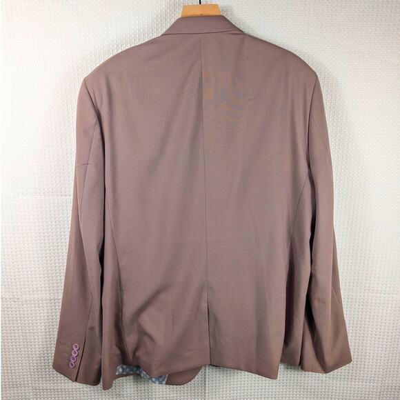 ASOS 46R Blazer Mens Taupe Mauve Slim Fit Stretch One Button Suit Jacket - Picture 3 of 10